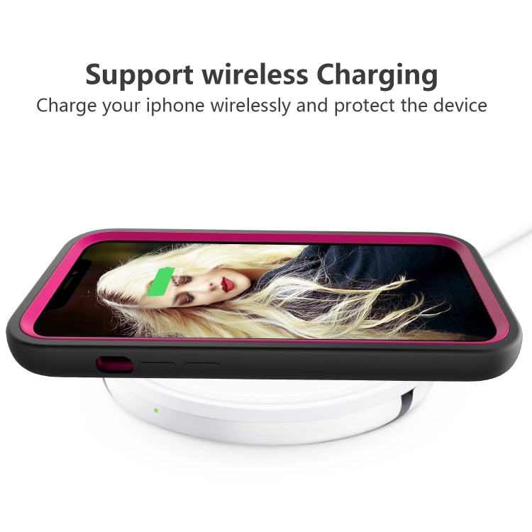 For iPhone 15 Pro Max Wave Pattern 3 in 1 Silicone + PC Phone Case(Black+Hot Pin) - HoMEdemic™ 