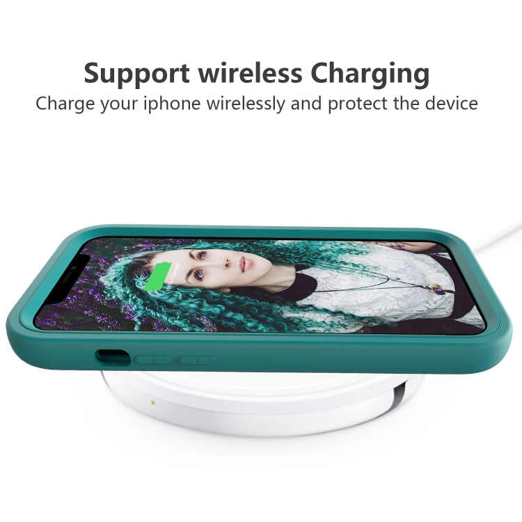 For iPhone 15 Pro Wave Pattern 3 in 1 Silicone + PC Phone Case(Dark Sea Green) - HoMEdemic™ 