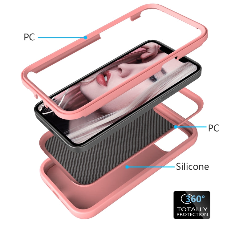 For iPhone 15 Pro Wave Pattern 3 in 1 Silicone + PC Phone Case(Rose Gold) - HoMEdemic™ 