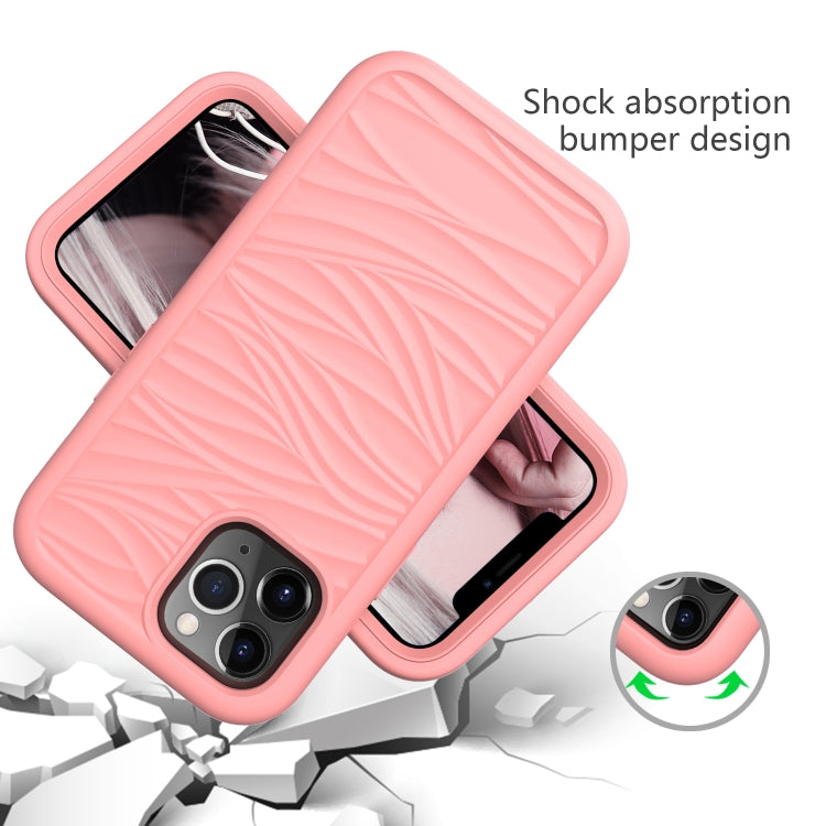 For iPhone 15 Pro Wave Pattern 3 in 1 Silicone + PC Phone Case(Rose Gold) - HoMEdemic™ 