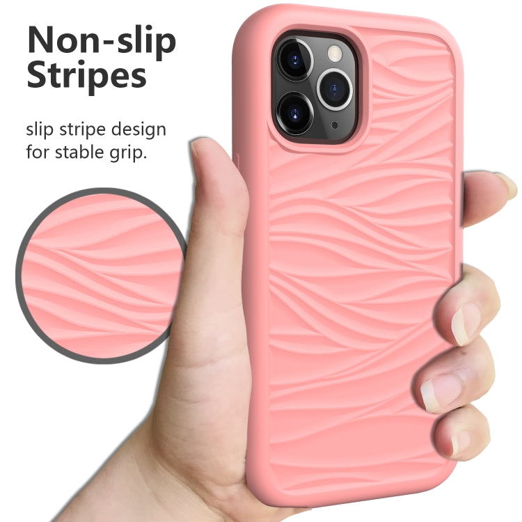 For iPhone 15 Pro Wave Pattern 3 in 1 Silicone + PC Phone Case(Rose Gold) - HoMEdemic™ 