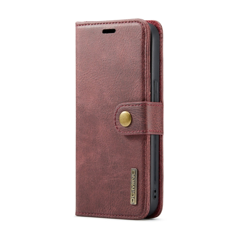 For iPhone 15 DG.MING Crazy Horse Texture Detachable Magnetic Leather Phone Case(Red) - HoMEdemic™ 