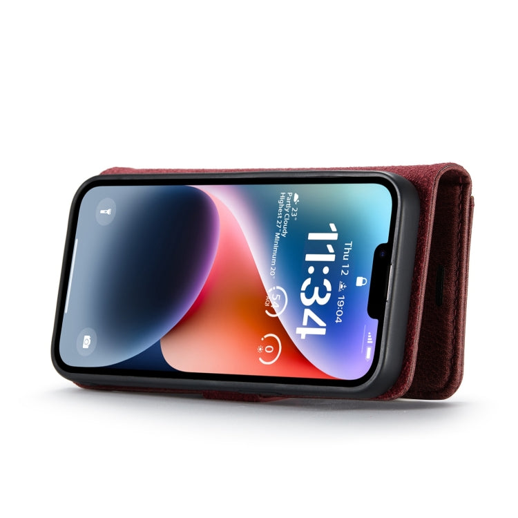 For iPhone 15 DG.MING Crazy Horse Texture Detachable Magnetic Leather Phone Case(Red) - HoMEdemic™ 