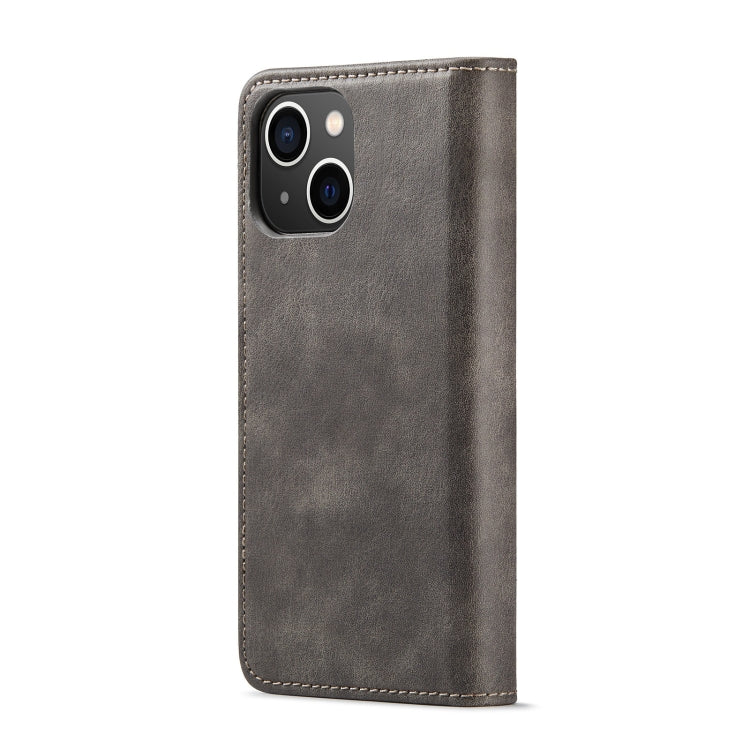 For iPhone 15 DG.MING Crazy Horse Texture Detachable Magnetic Leather Phone Case(Grey) - HoMEdemic™ 
