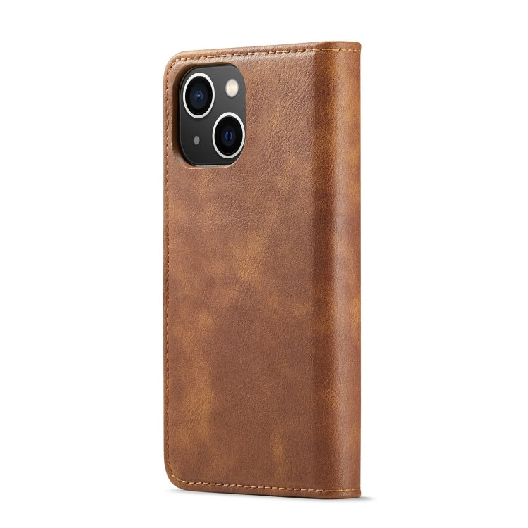 For iPhone 15 DG.MING Crazy Horse Texture Detachable Magnetic Leather Phone Case(Brown) - HoMEdemic™ 