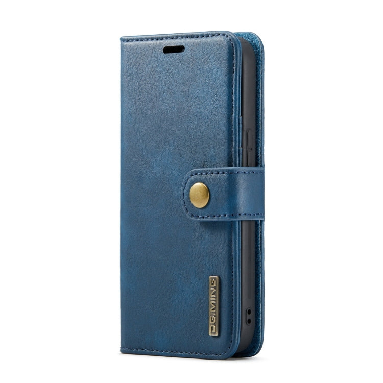 For iPhone 15 DG.MING Crazy Horse Texture Detachable Magnetic Leather Phone Case(Blue) - HoMEdemic™ 