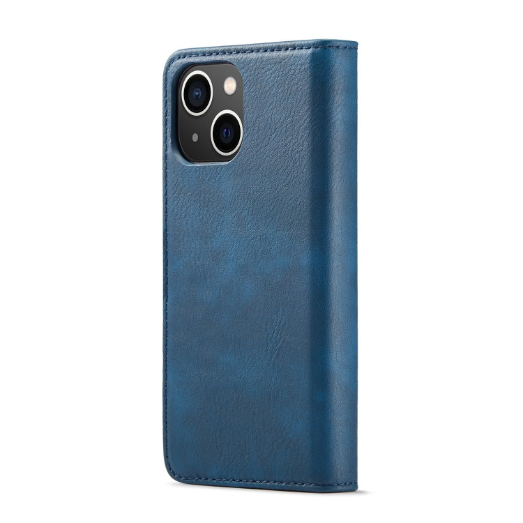 For iPhone 15 DG.MING Crazy Horse Texture Detachable Magnetic Leather Phone Case(Blue) - HoMEdemic™ 