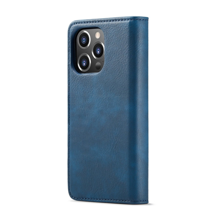 For iPhone 15 Pro DG.MING Crazy Horse Texture Detachable Magnetic Leather Phone Case(Blue) - HoMEdemic™ 