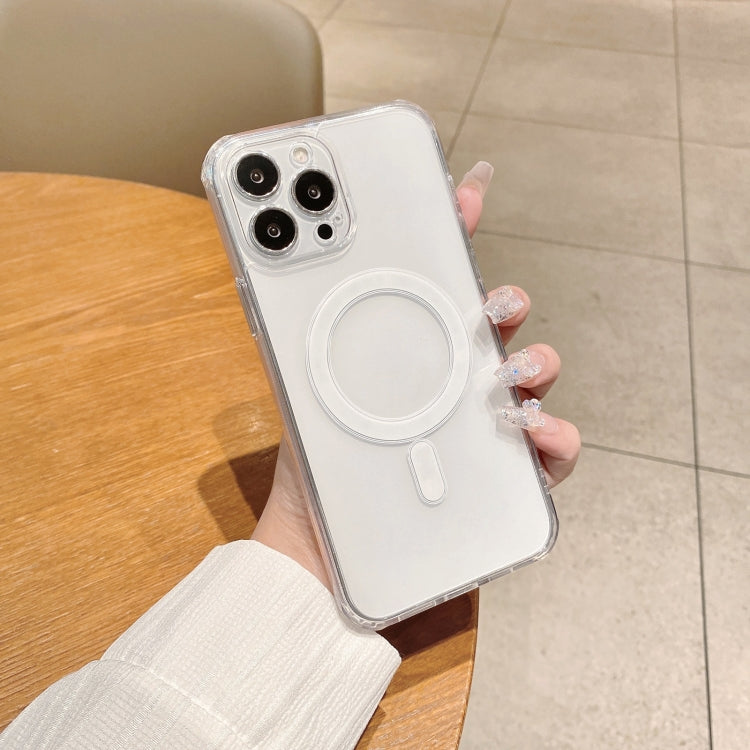 For iPhone 15 Pro Fine Hole MagSafe Magnetic Clear Acrylic TPU Case(Transparent) - HoMEdemic™ 