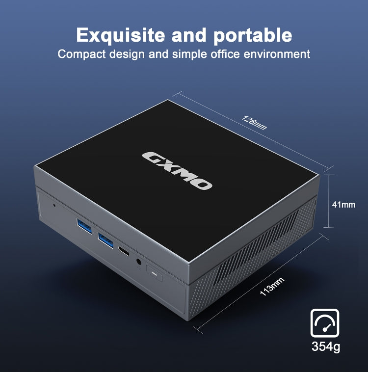 GXMO GX55 Windows 11 Intel N5105 Mini PC NVME SSD WiFi Mini Desktop Computer, Specification:16GB+512GB(Black) - HoMEdemic™ 