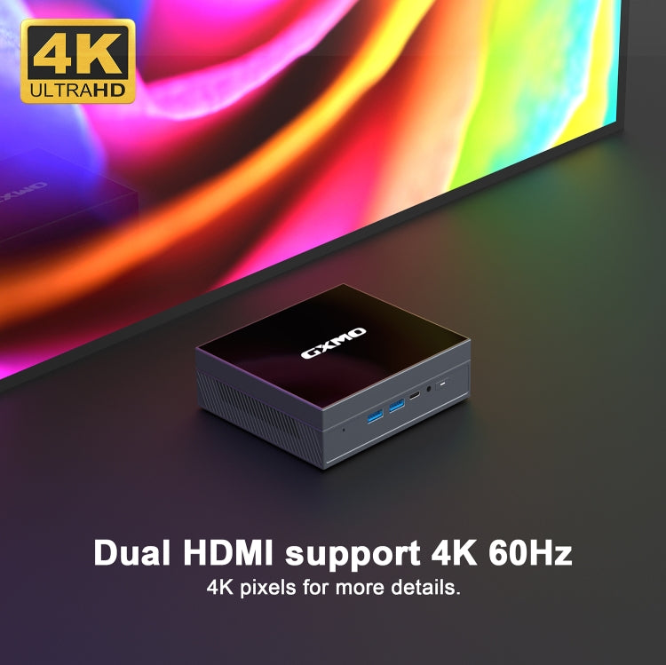 GXMO GX55 Windows 11 Intel N5105 Mini PC NVME SSD WiFi Mini Desktop Computer, Specification:16GB+512GB(Black) - HoMEdemic™ 
