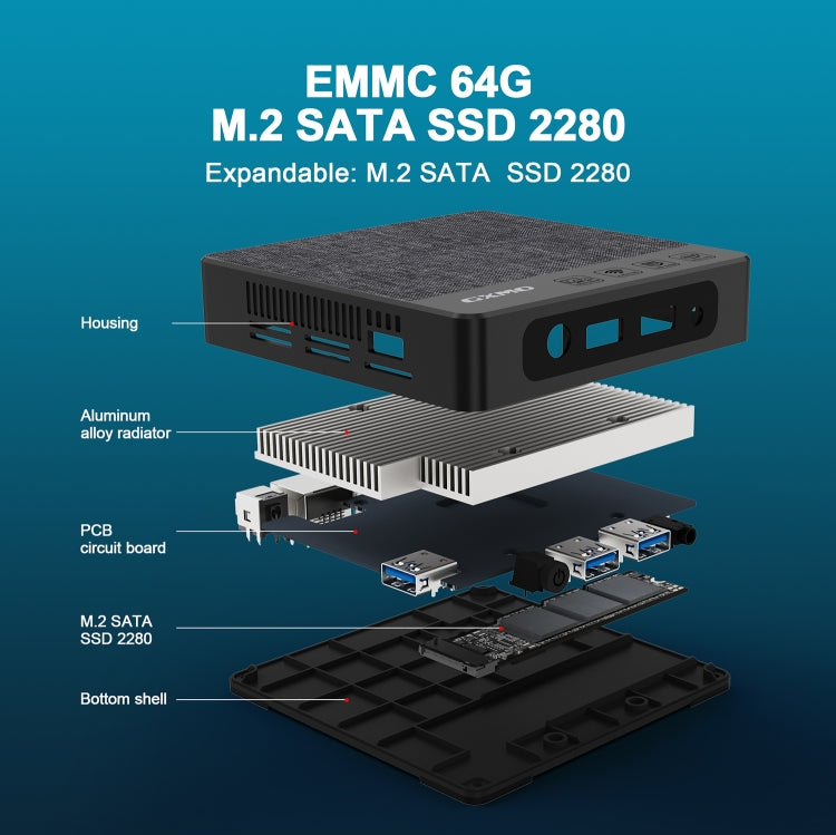 GXMO N42 Windows 11 Intel Gemini Lake N4020C Mini PC NVME SSD WiFi Mini Desktop Computer, Specification:6GB+64GB+256GB(Black) - HoMEdemic™ 