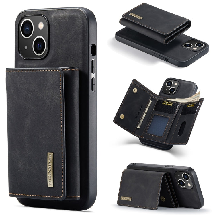 For iPhone 15 DG.MING M1 Series 3-Fold Multi Card Wallet Leather Phone Case(Black) - HoMEdemic™ 