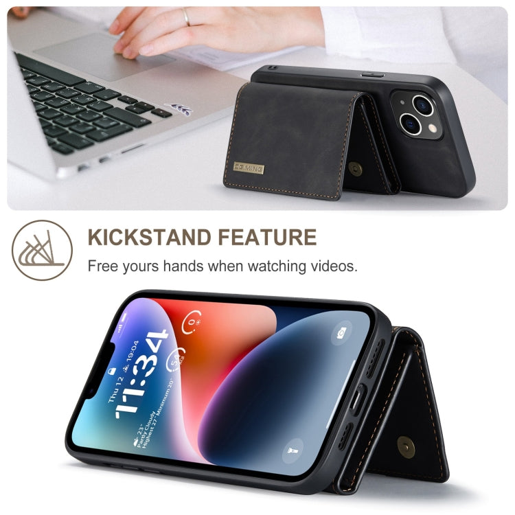 For iPhone 15 DG.MING M1 Series 3-Fold Multi Card Wallet Leather Phone Case(Black) - HoMEdemic™ 