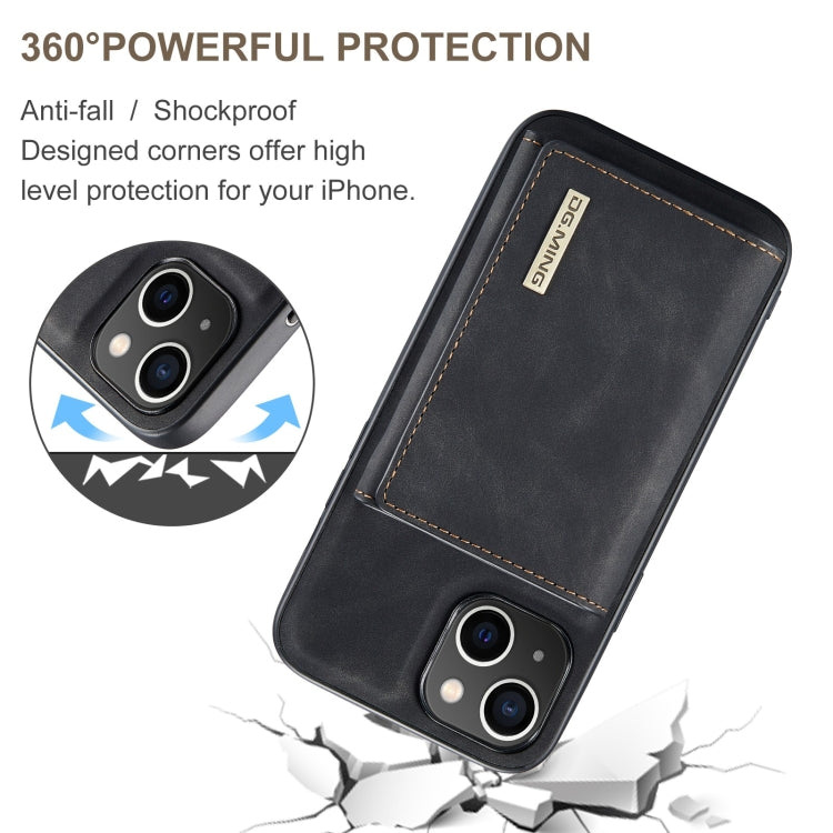 For iPhone 15 DG.MING M1 Series 3-Fold Multi Card Wallet Leather Phone Case(Black) - HoMEdemic™ 