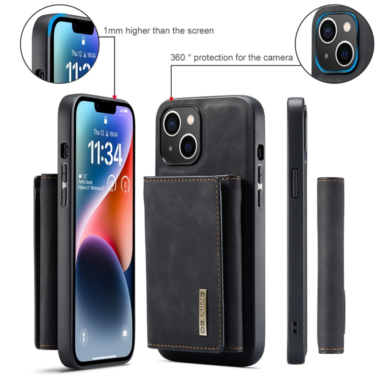 For iPhone 15 DG.MING M1 Series 3-Fold Multi Card Wallet Leather Phone Case(Black) - HoMEdemic™ 