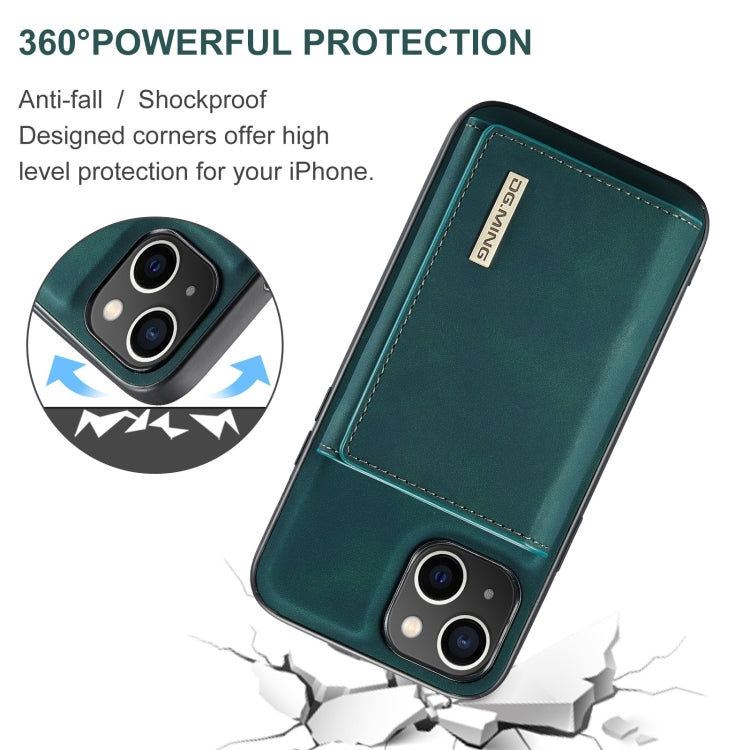 For iPhone 15 DG.MING M1 Series 3-Fold Multi Card Wallet Leather Phone Case(Green) - HoMEdemic™ 