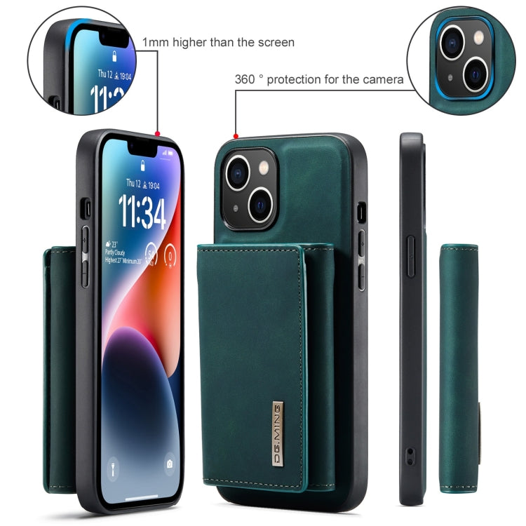 For iPhone 15 DG.MING M1 Series 3-Fold Multi Card Wallet Leather Phone Case(Green) - HoMEdemic™ 