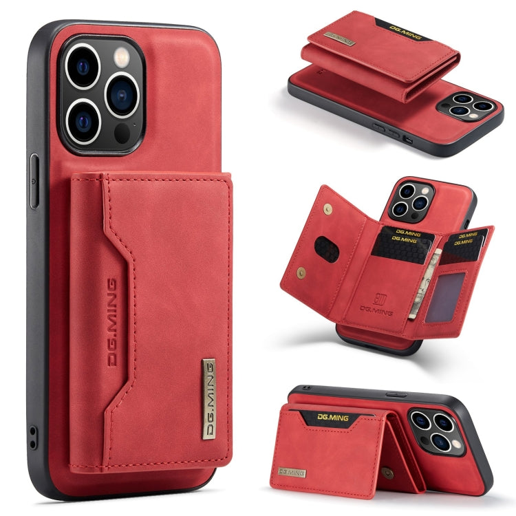 For iPhone 15 Pro Max DG.MING M2 Series 3-Fold Card Bag Wallet Leather Phone Case(Red) - HoMEdemic™ 