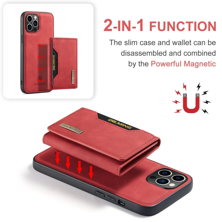 For iPhone 15 Pro Max DG.MING M2 Series 3-Fold Card Bag Wallet Leather Phone Case(Red) - HoMEdemic™ 