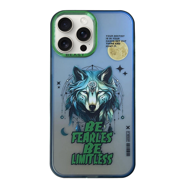 For iPhone 15 Pro Aurora Series Painted Pattern Phone Case(Wolf) - HoMEdemic™ 