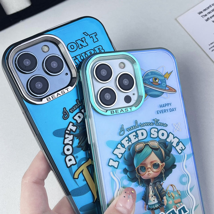 For iPhone 15 Pro Aurora Series Painted Pattern Phone Case(Glasses Girl) - HoMEdemic™ 