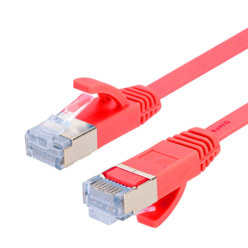 1m Gold Plated Head CAT7 High Speed 10Gbps Ultra-thin Flat Ethernet RJ45 Network LAN Cable(Red) - HoMEdemic™ 