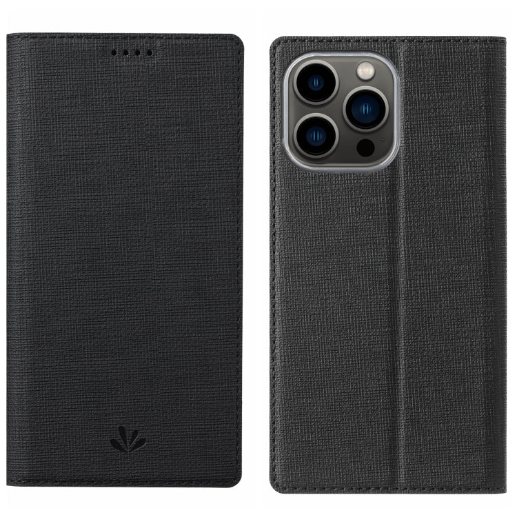For iPhone 15 Pro ViLi DMX Series Shockproof TPU + PU Leather Magnetic Attraction Horizontal Flip Case(Black) - HoMEdemic™ 