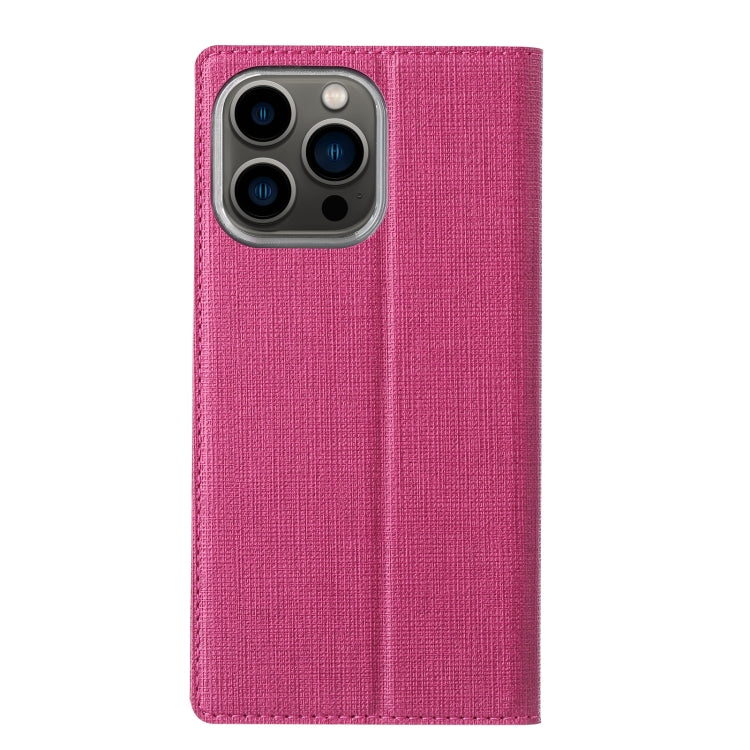 For iPhone 15 Pro ViLi DMX Series Shockproof TPU + PU Leather Magnetic Attraction Horizontal Flip Case(Rose Red) - HoMEdemic™ 