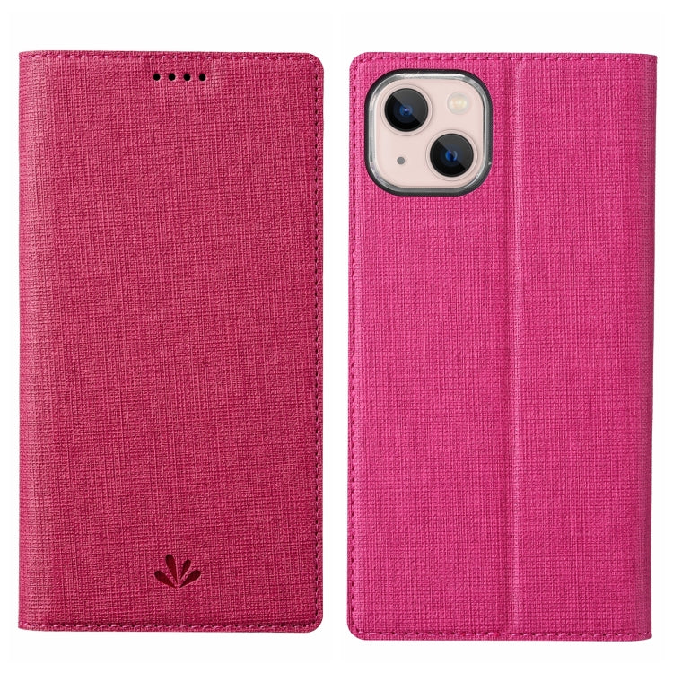 For iPhone 15 ViLi DMX Series Shockproof TPU + PU Leather Magnetic Attraction Horizontal Flip Case(Rose Red) - HoMEdemic™ 
