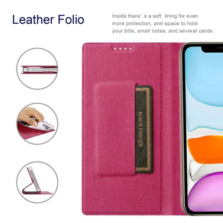 For iPhone 15 ViLi DMX Series Shockproof TPU + PU Leather Magnetic Attraction Horizontal Flip Case(Rose Red) - HoMEdemic™ 