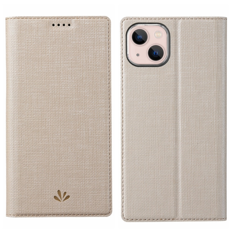 For iPhone 15 ViLi DMX Series Shockproof TPU + PU Leather Magnetic Attraction Horizontal Flip Case(Gold) - HoMEdemic™ 