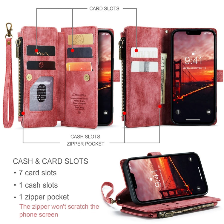 For iPhone 15 CaseMe C30 Multifunctional Leather Phone Case(Red) - HoMEdemic™ 
