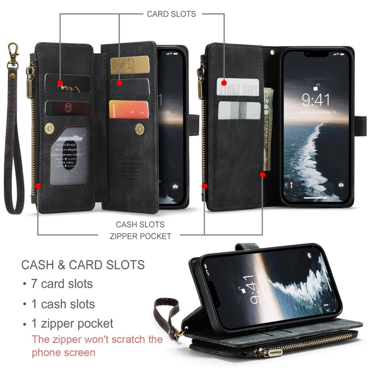 For iPhone 15 CaseMe C30 Multifunctional Leather Phone Case(Black) - HoMEdemic™ 