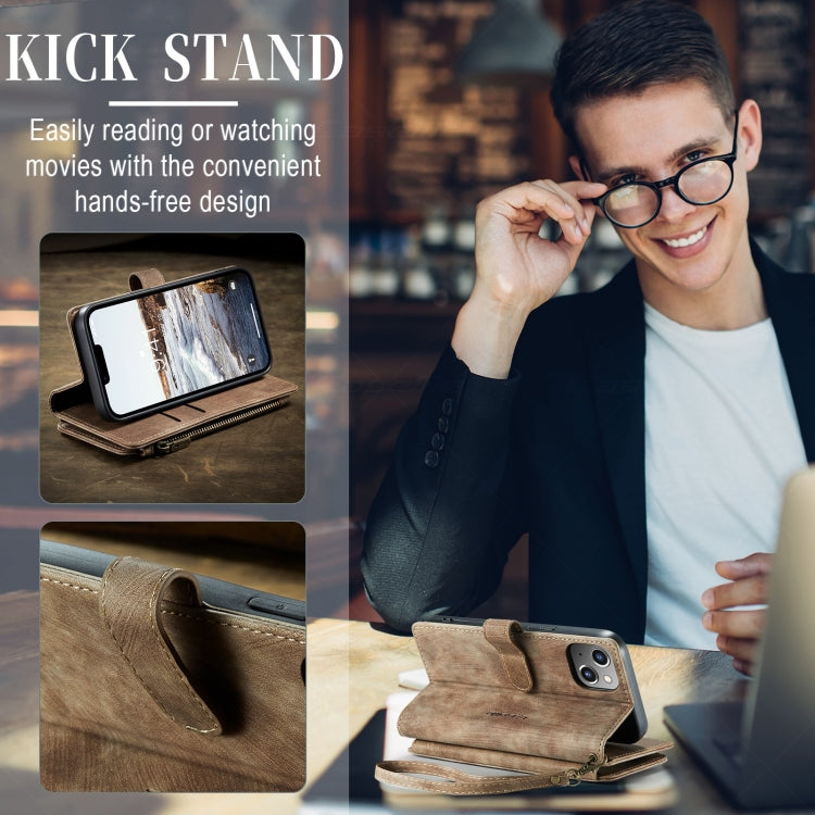 For iPhone 15 Plus CaseMe C30 Multifunctional Leather Phone Case(Brown) - HoMEdemic™ 