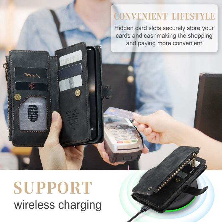 For iPhone 15 Plus CaseMe C30 Multifunctional Leather Phone Case(Black) - HoMEdemic™ 