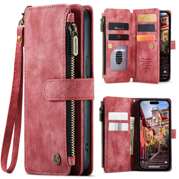 For iPhone 15 Pro CaseMe C30 Multifunctional Leather Phone Case(Red) - HoMEdemic™ 