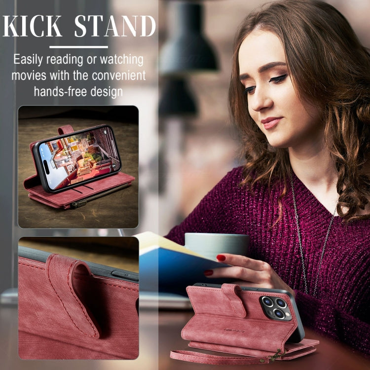 For iPhone 15 Pro CaseMe C30 Multifunctional Leather Phone Case(Red) - HoMEdemic™ 