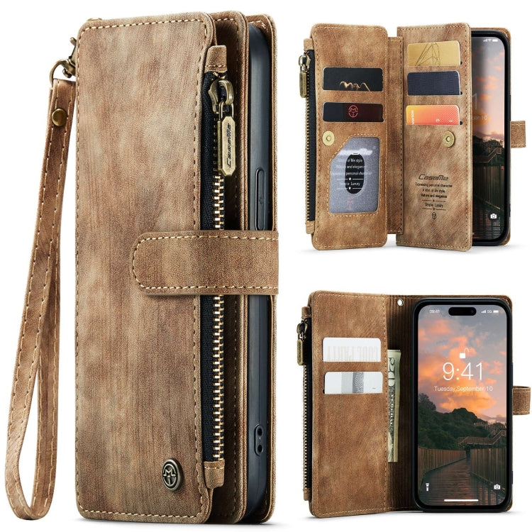 For iPhone 15 Pro CaseMe C30 Multifunctional Leather Phone Case(Brown) - HoMEdemic™ 