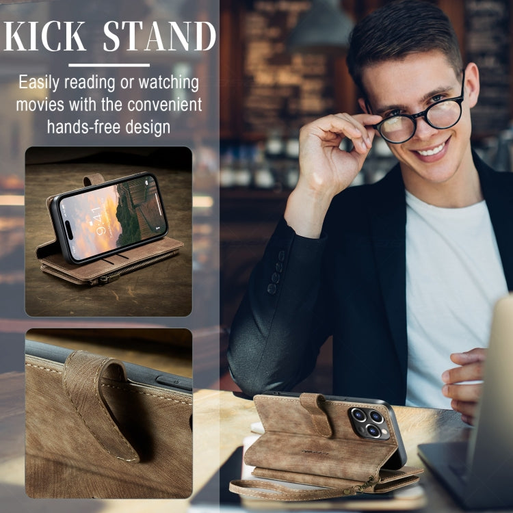 For iPhone 15 Pro CaseMe C30 Multifunctional Leather Phone Case(Brown) - HoMEdemic™ 