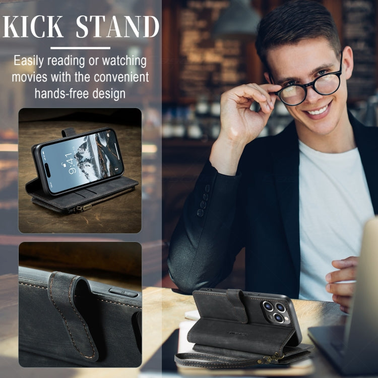 For iPhone 15 Pro CaseMe C30 Multifunctional Leather Phone Case(Black) - HoMEdemic™ 