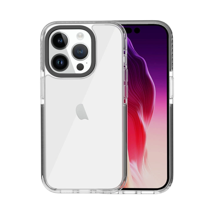 For iPhone 15 Pro Max Kingsteel Wolf Transparent Phone Case(Black) - HoMEdemic™ 