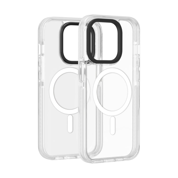 For iPhone 15 Pro Kingsteel Wolf MagSafe Transparent Phone Case(White) - HoMEdemic™ 