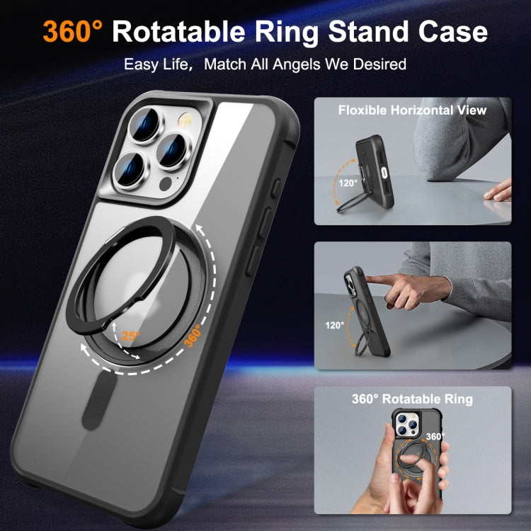 For iPhone 15 Pro Max MagSafe Magnetic Rotating Holder Phone Case(Black) - HoMEdemic™ 