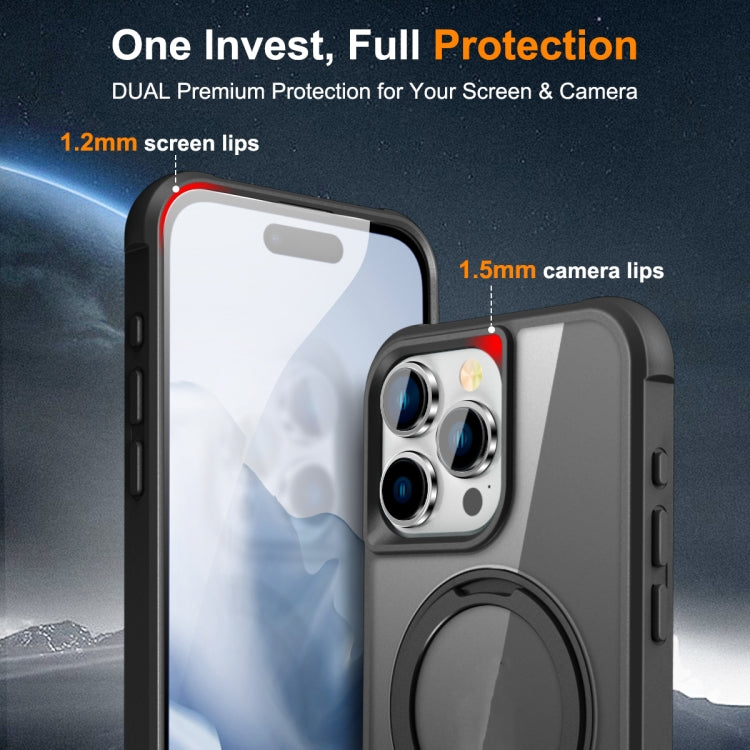 For iPhone 15 Pro Max MagSafe Magnetic Rotating Holder Phone Case(Black) - HoMEdemic™ 