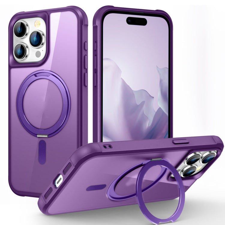 For iPhone 15 Pro Max MagSafe Magnetic Rotating Holder Phone Case(Purple) - HoMEdemic™ 