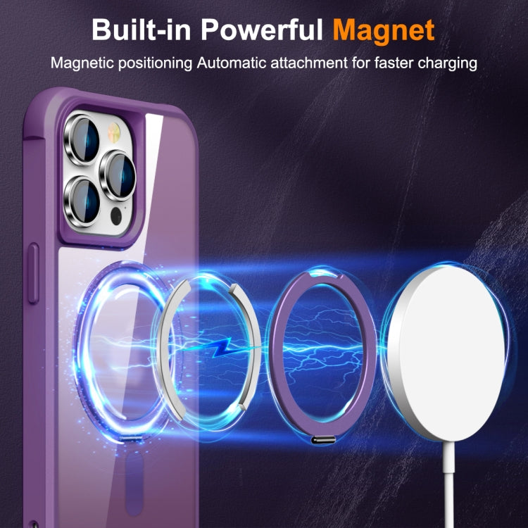 For iPhone 15 Pro Max MagSafe Magnetic Rotating Holder Phone Case(Purple) - HoMEdemic™ 