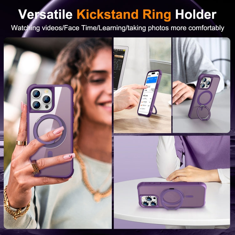 For iPhone 15 Pro Max MagSafe Magnetic Rotating Holder Phone Case(Purple) - HoMEdemic™ 