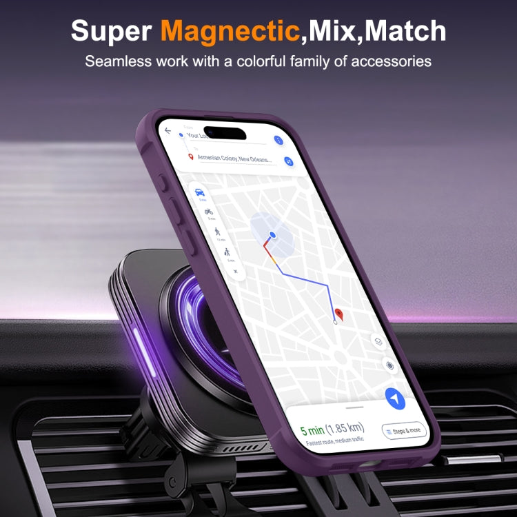 For iPhone 15 Pro Max MagSafe Magnetic Rotating Holder Phone Case(Purple) - HoMEdemic™ 