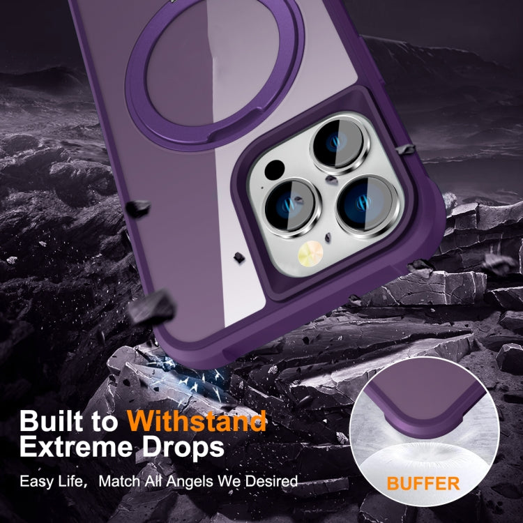 For iPhone 15 Pro Max MagSafe Magnetic Rotating Holder Phone Case(Purple) - HoMEdemic™ 